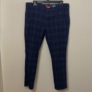 Blue Plaid Skinny Trousers from Anthropologie